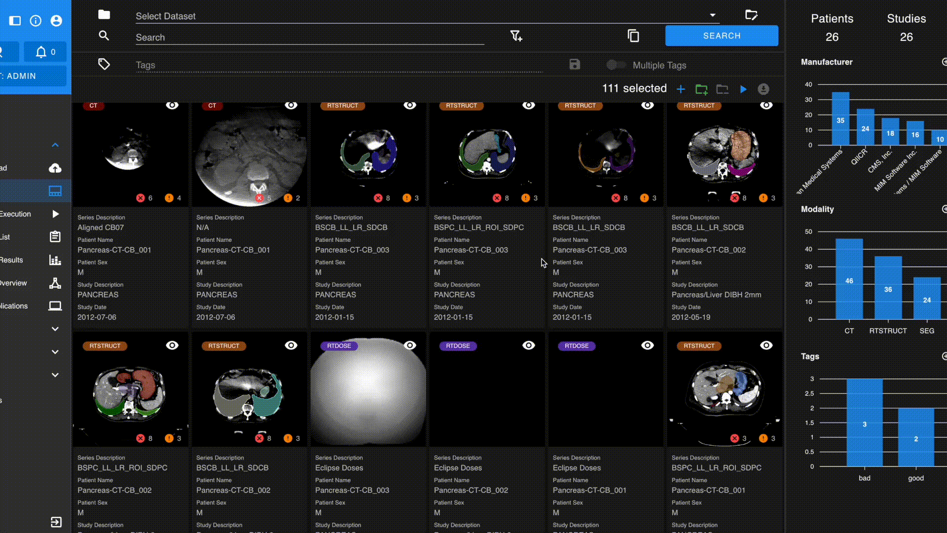 Validation results in the gallery view